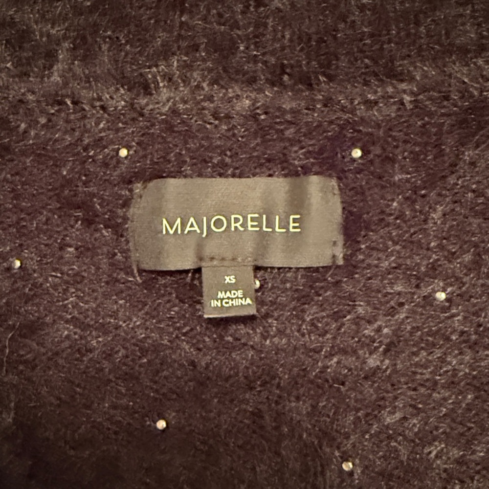MAJORELLE( REVOLVE ) Black Cardigan Sweater with Pearls SZ XS - Picture 5 of 7